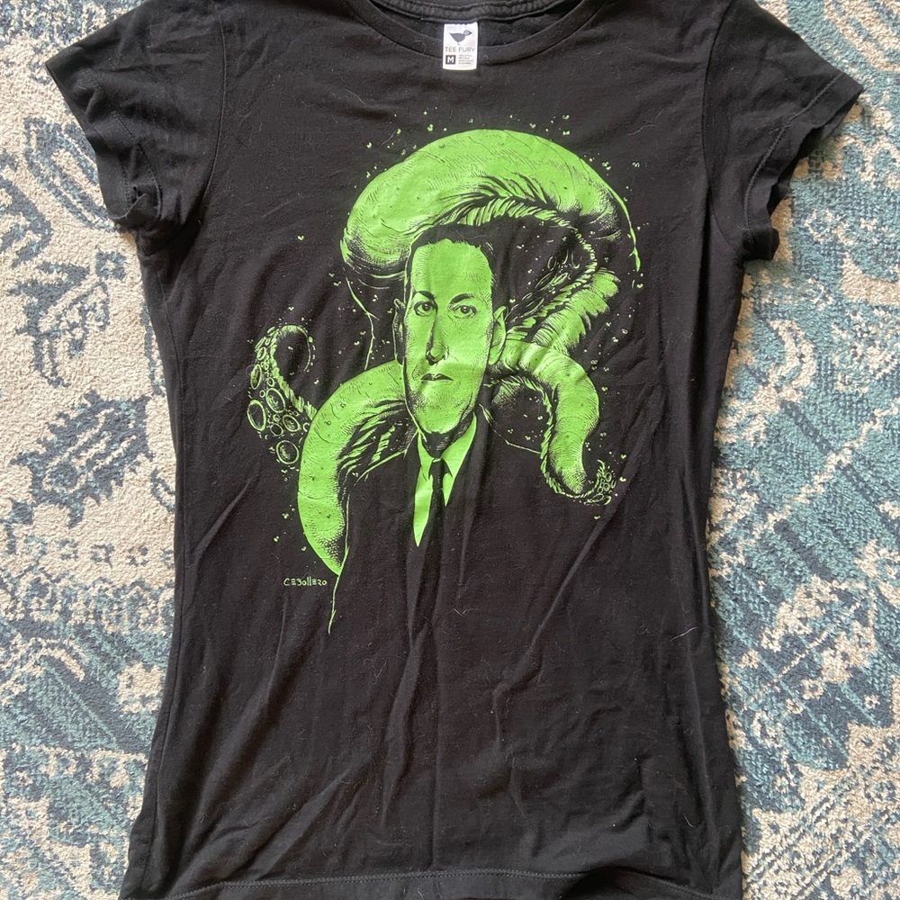 H.P. Lovecraft HPLHS t shirt glow in the dark Tee Fury size S